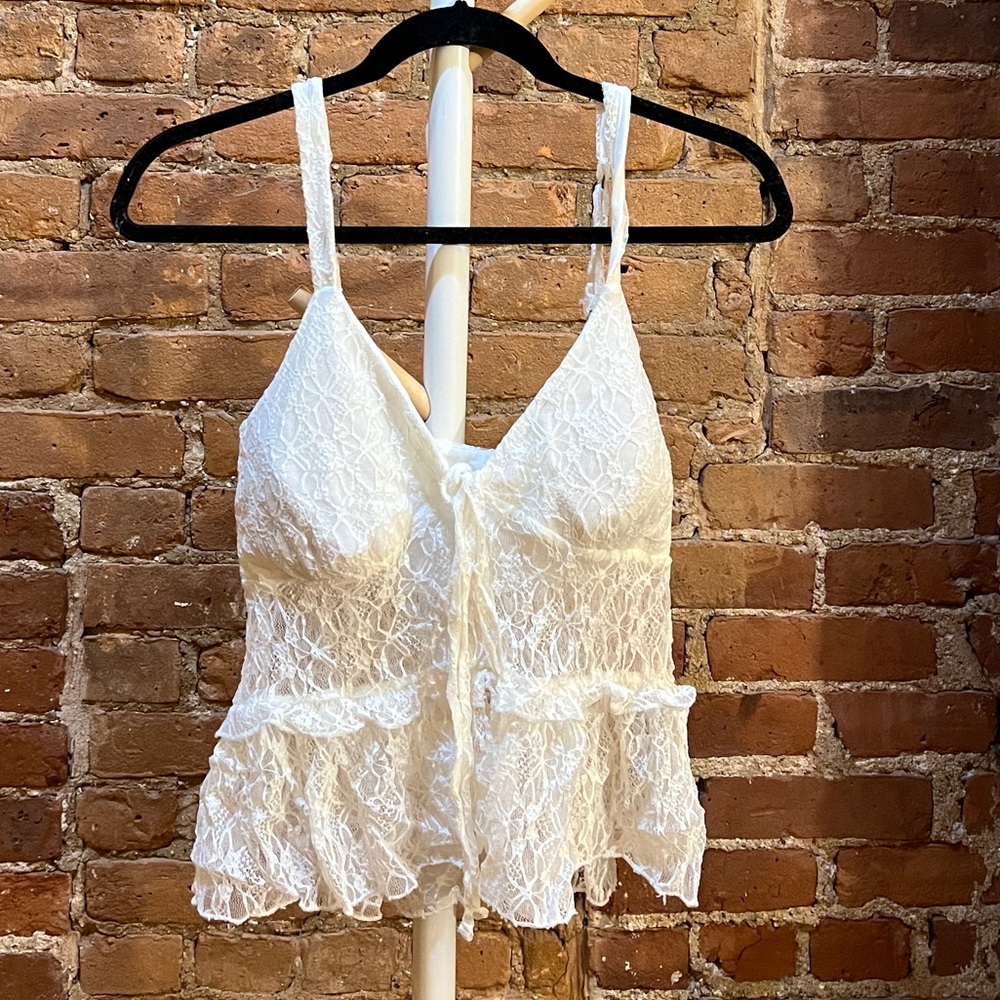 White Lace Camisole Top NEVER WORN!